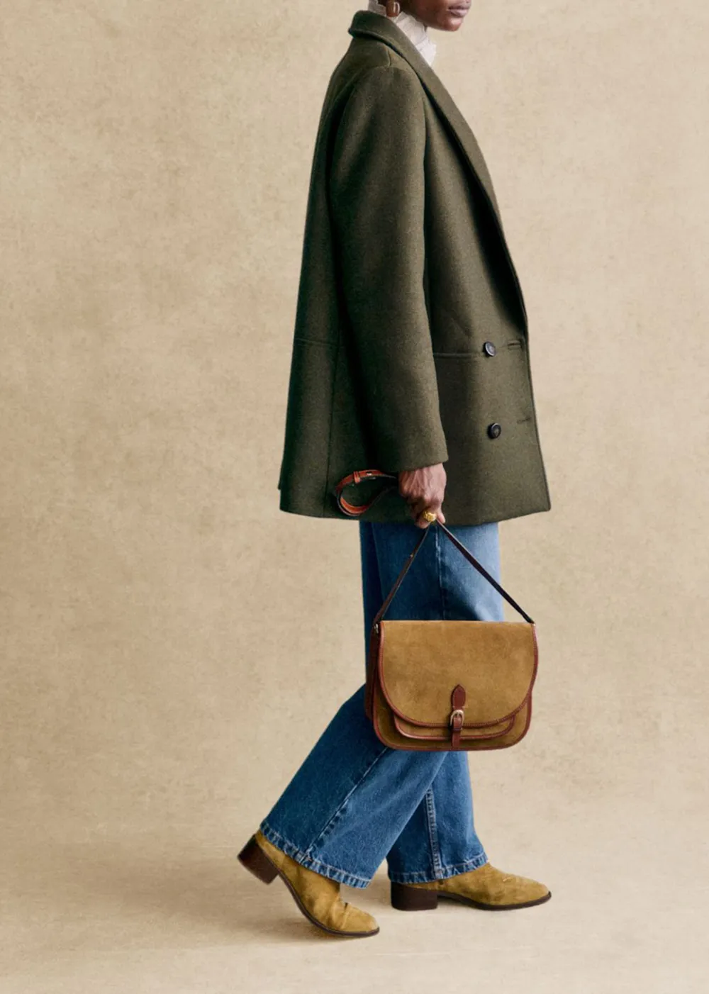 Cropped Shawl Collar Coat