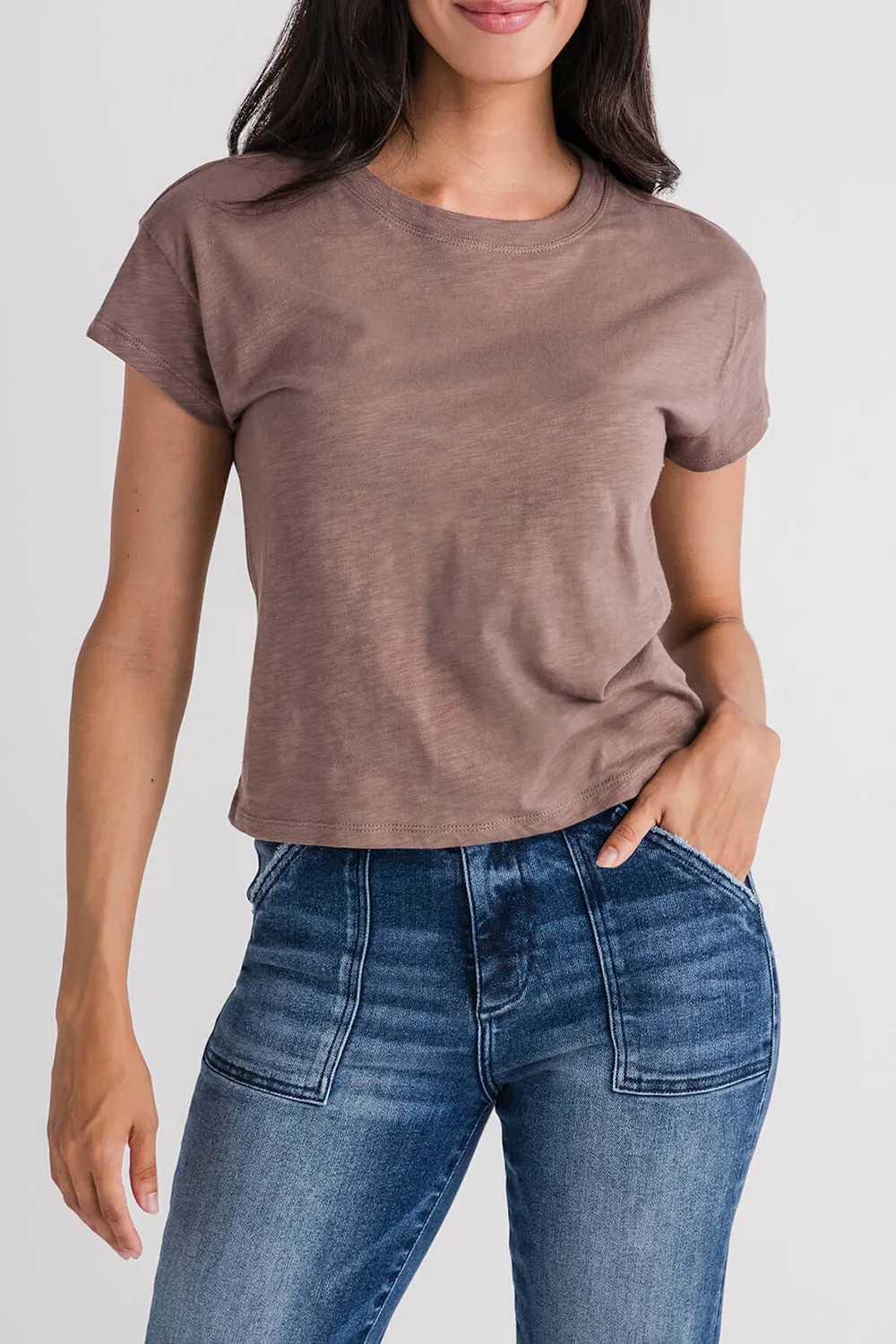 Z Supply Modern Slub Tee - deep taupe