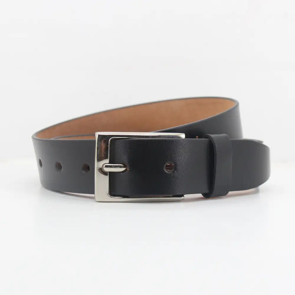 Plain Metal Buckle Leather Belt