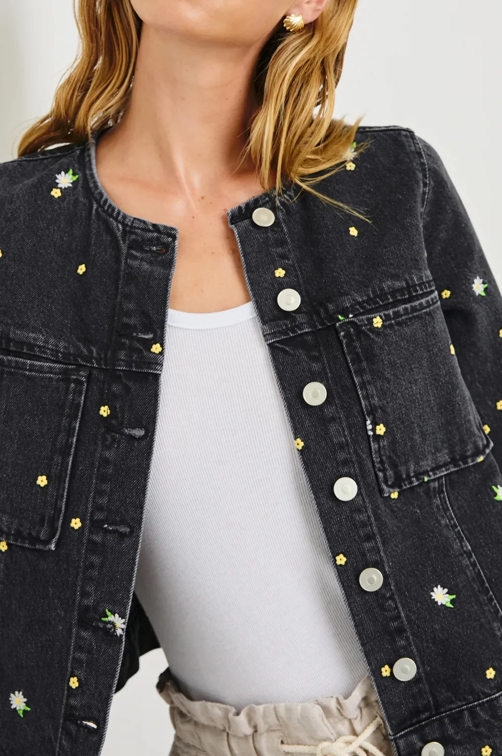 Pure Cotton Denim Raglan Short Jacket
