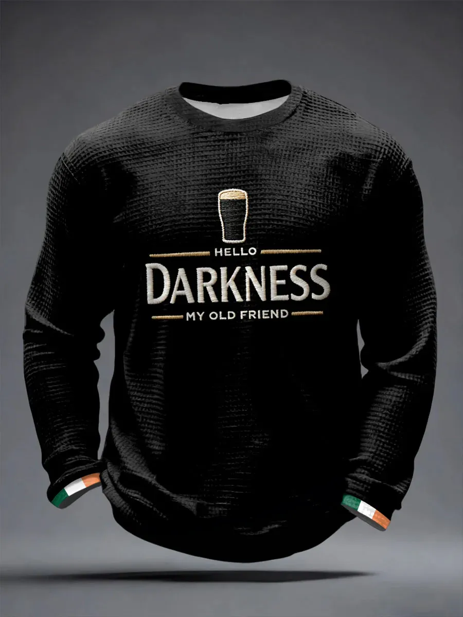 Men's Hello Darkness My Old Friend Waffle Long Sleeve Top