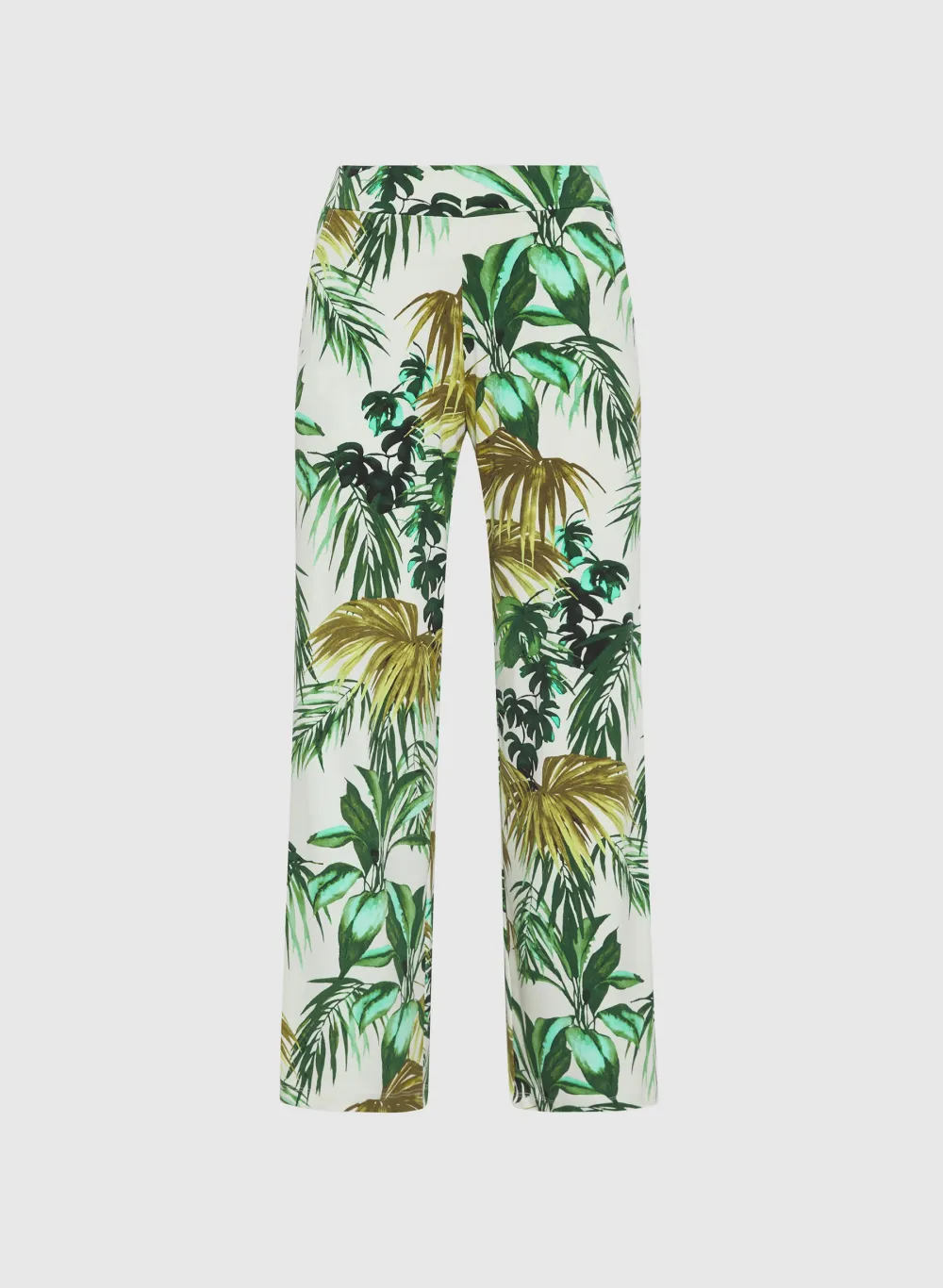 Botanical Print Wide-Leg Pants
