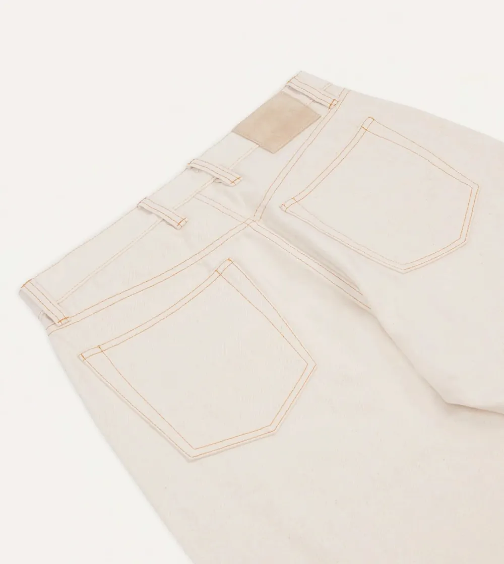 Off White Straight Leg Denim Pants