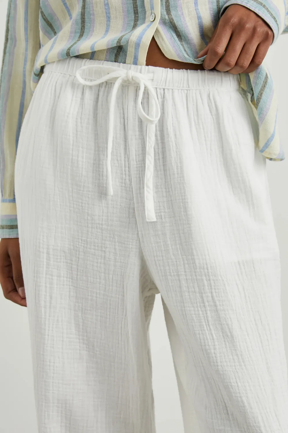 Fine-Striped Linen Wide-Leg Pants