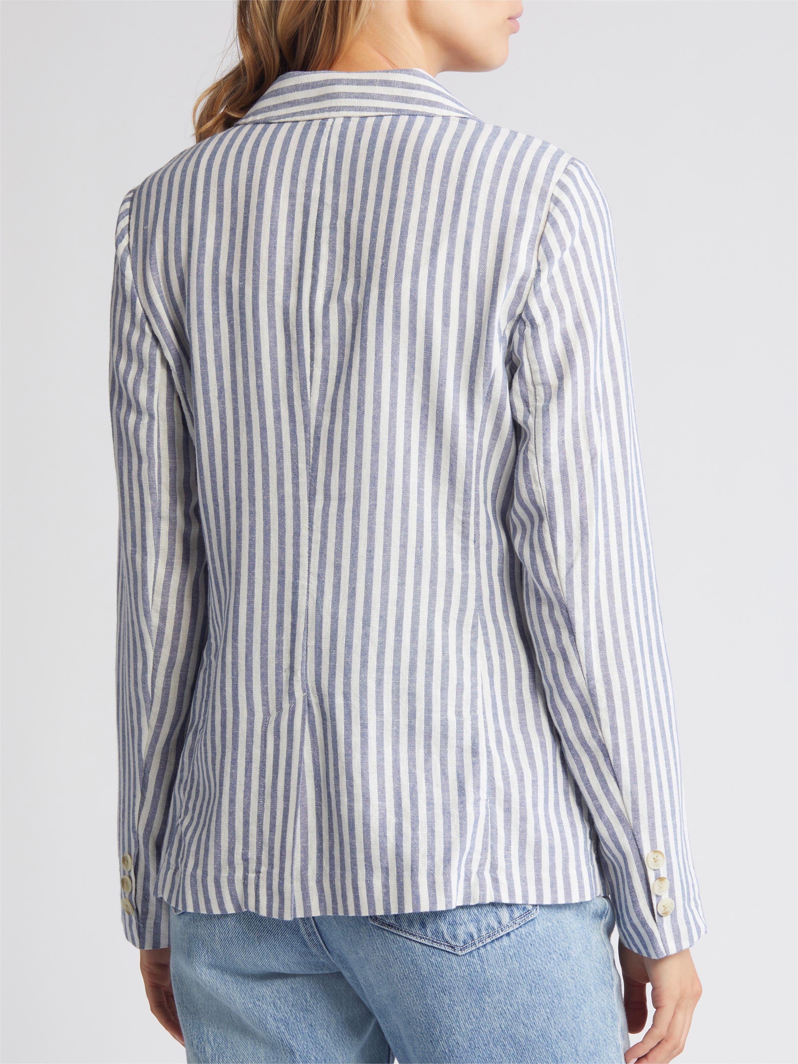 Stripe Linen Blend Blazer