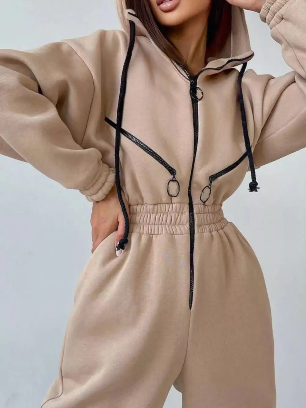Hooded Zip Jumpsuit