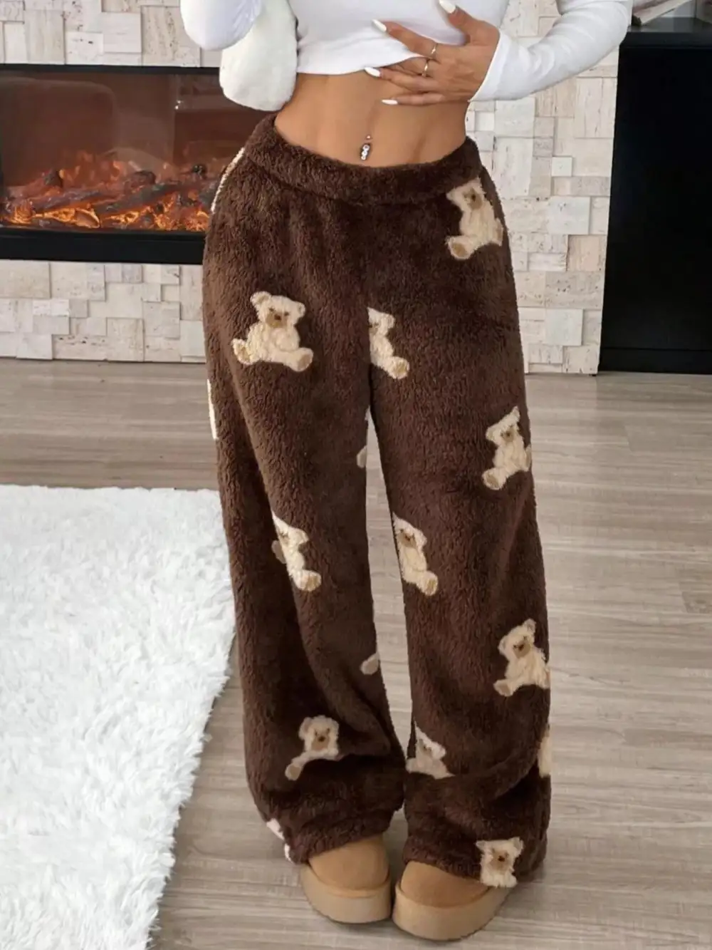 Relaxed Drawstring Wide Leg Pants