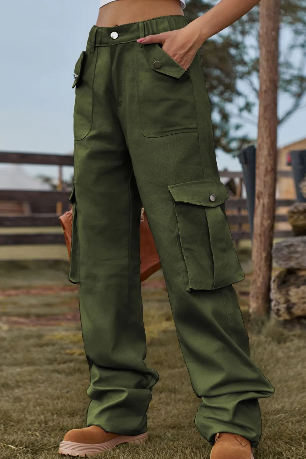 Loose Fit Long Jeans With Pocket