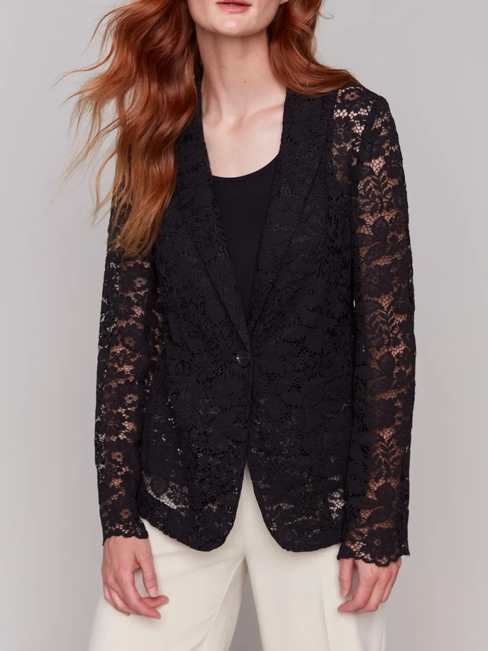 Fashionable Design Hollow Lace Suit Jacket