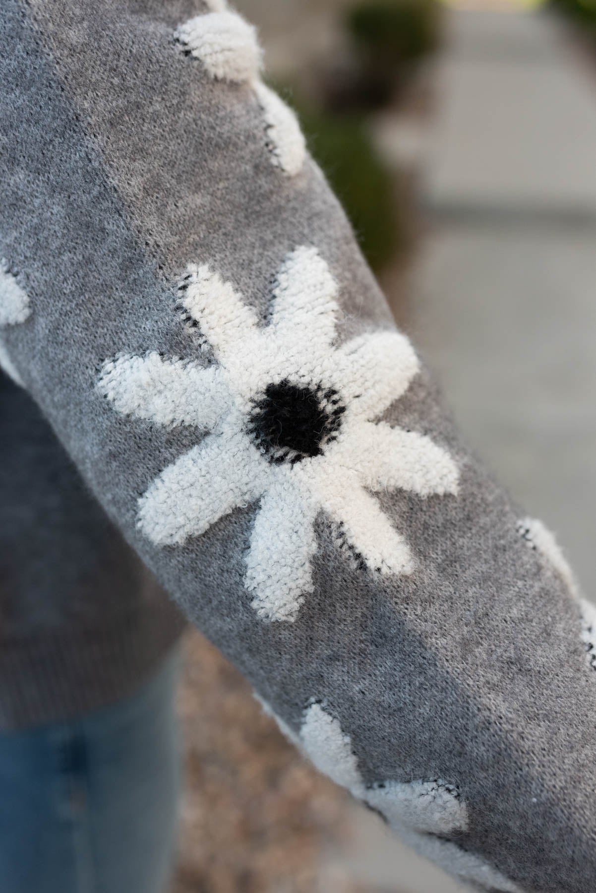 Lauranne Grey Floral Sweater