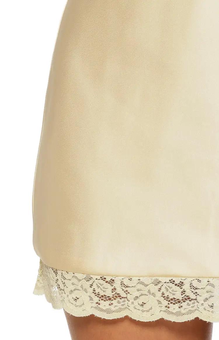 Lace Trim Square Neck Short Sleeve Mini Dress