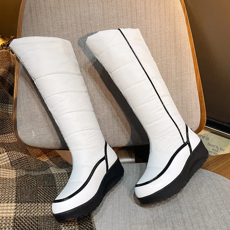 Knee-High Plush Fleece Snow Boots