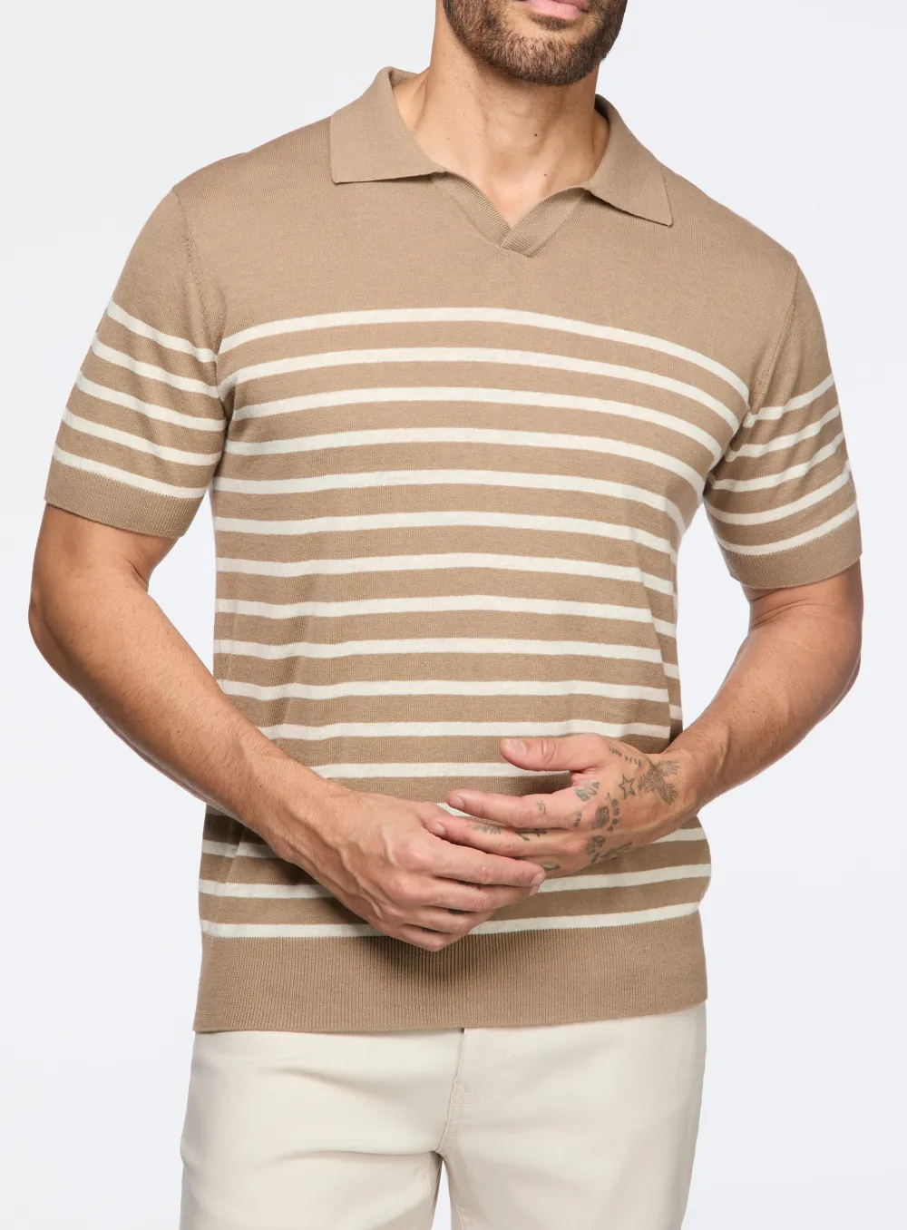 Clean Stripe Casual Polo