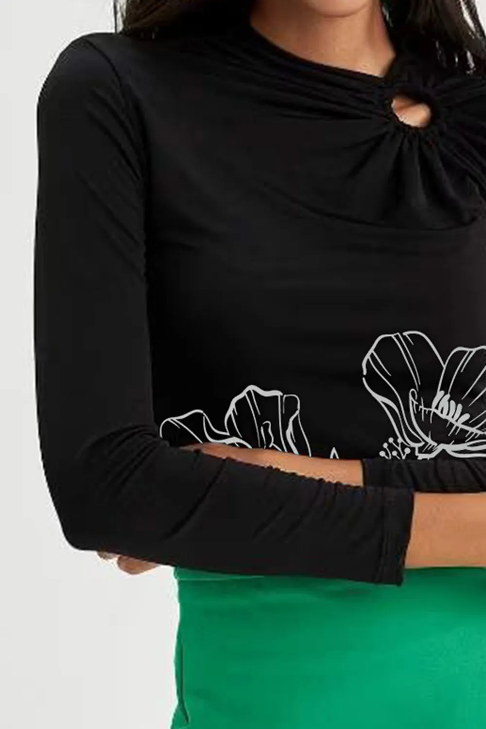 Slim Fit Half Turtleneck Long Sleeve T-Shirt