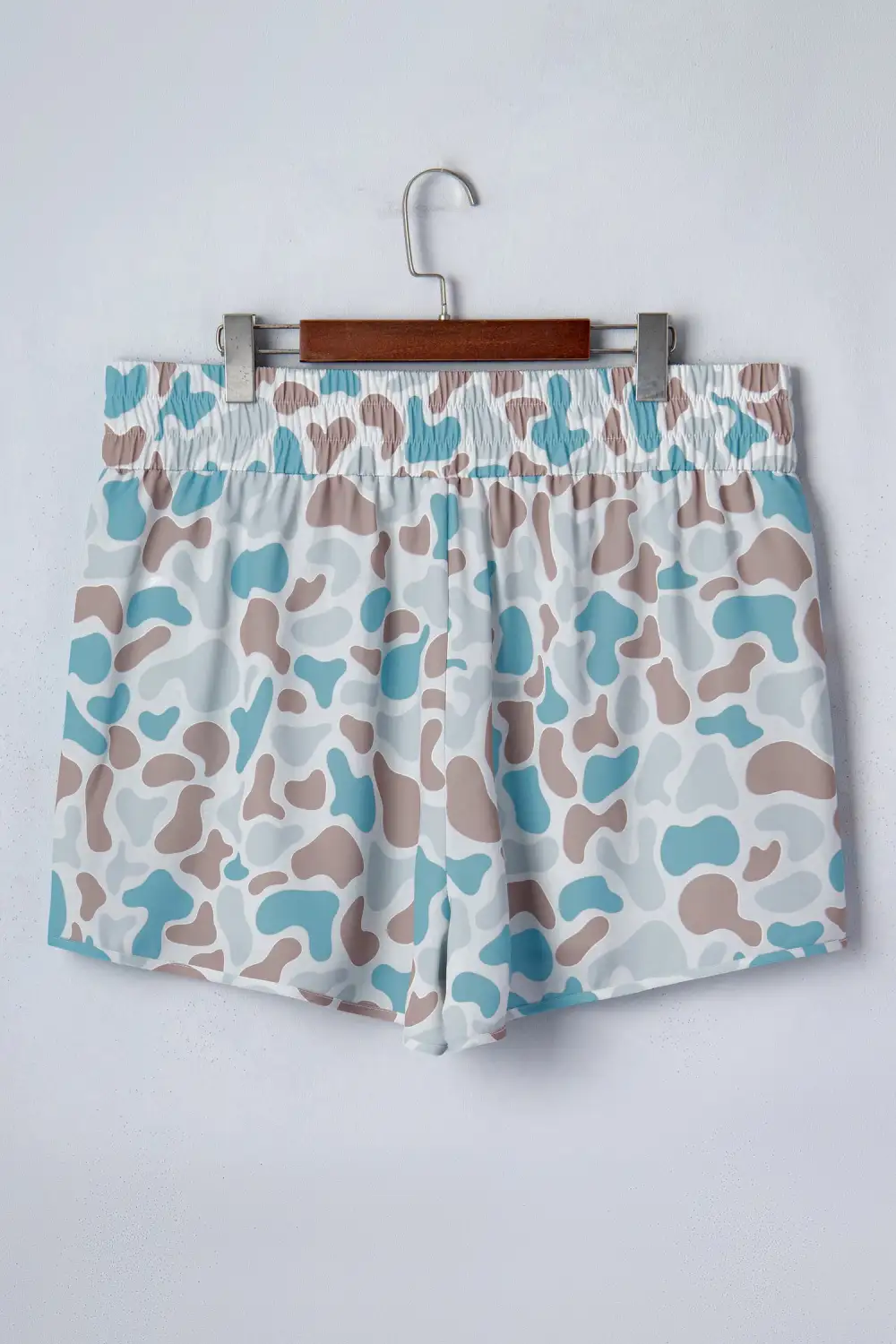 Camouflage Elastic Waist Athleisure Shorts
