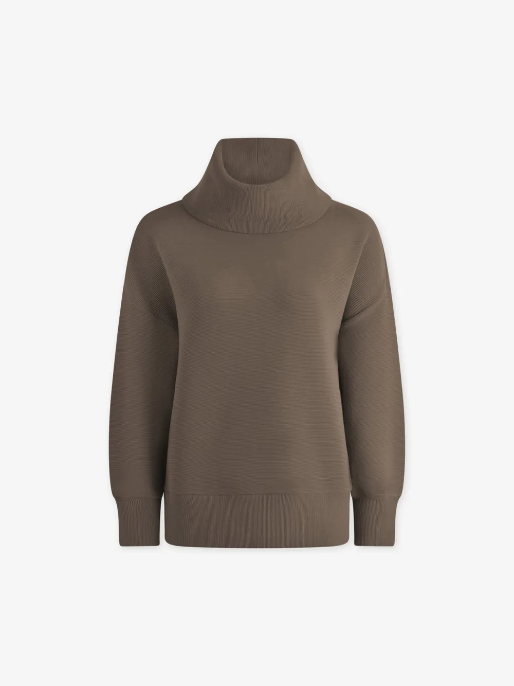 Casual Turtleneck Textured Knit Sweatshirt