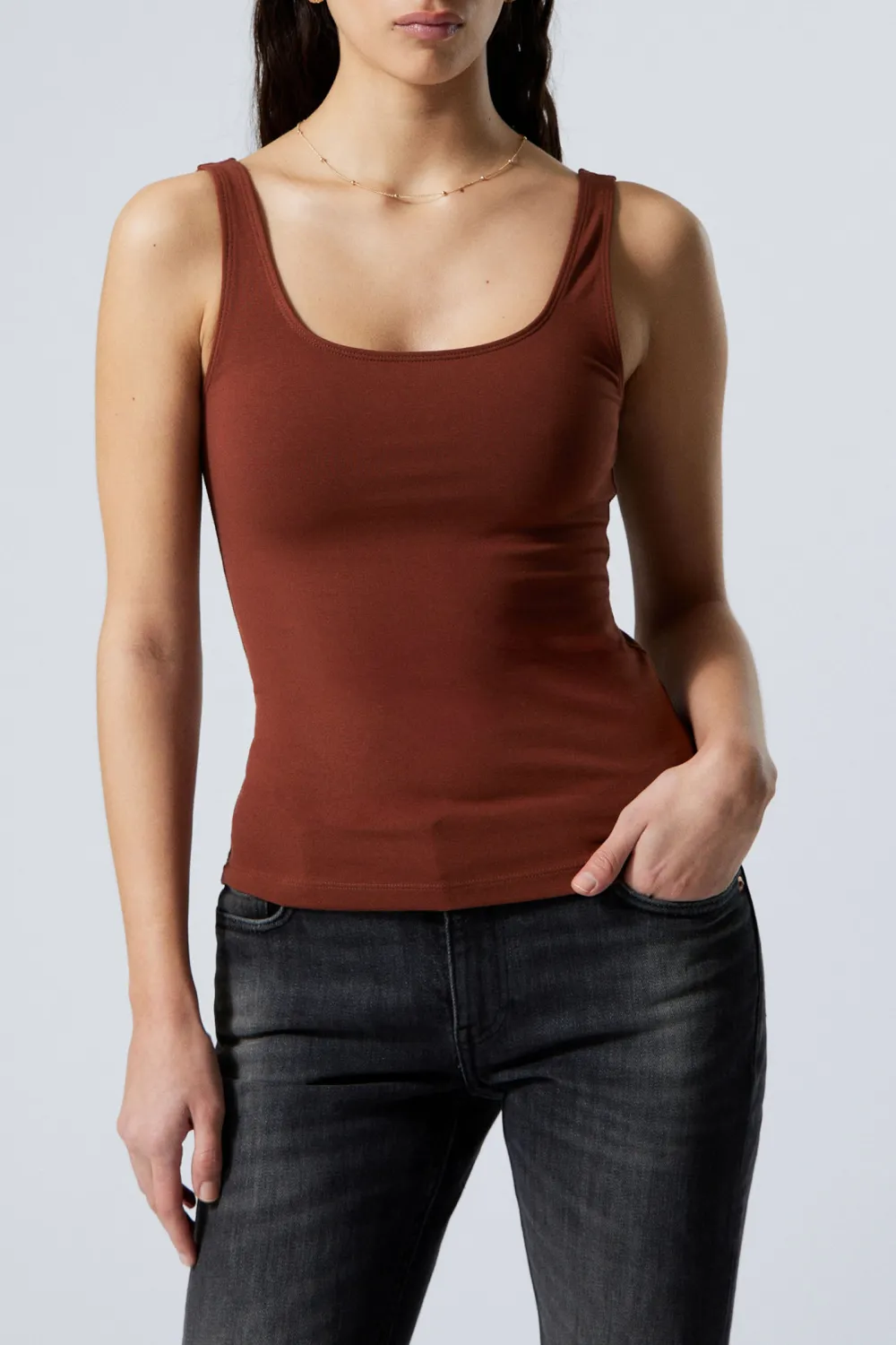Plain Square Neck Tank Top