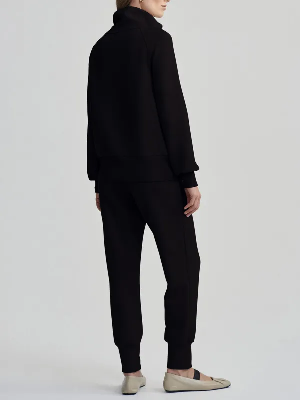 Classic Full-Zip Stand-Collar Pocketed Sweatshirt