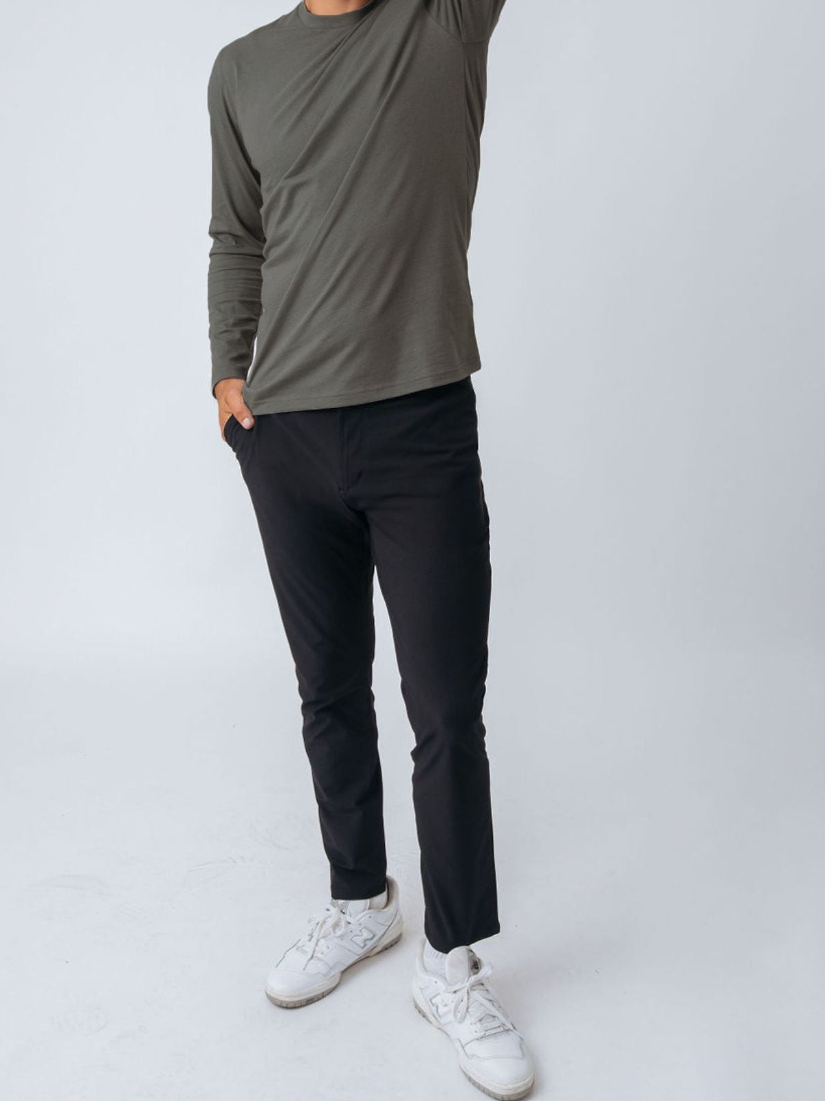 Stone Green Long Sleeve Crew Neck