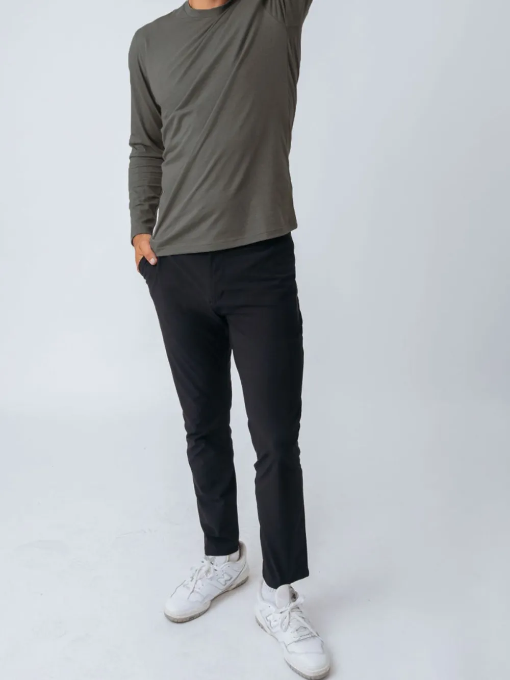 Stone Green Long Sleeve Crew Neck