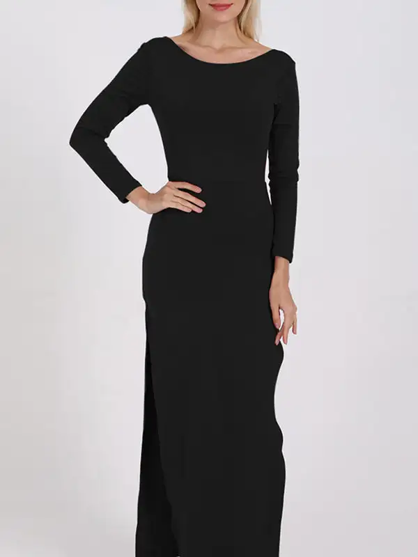 Backless Long Neck Maxi Dress