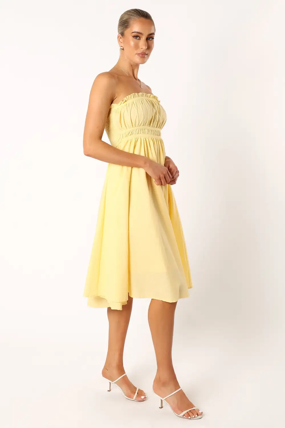 Theo Strapless Midi Dress - Sunshine