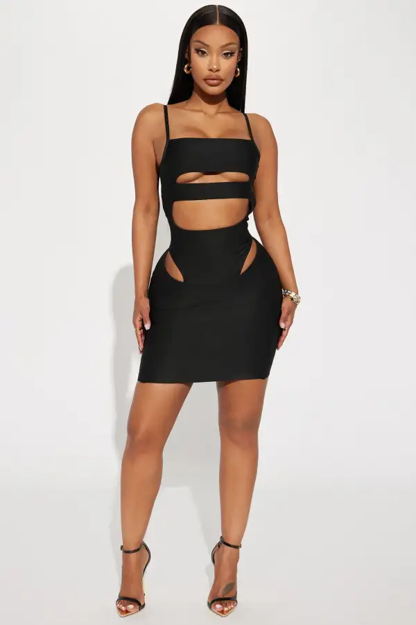 Control Her Bandage Mini Dress - Black