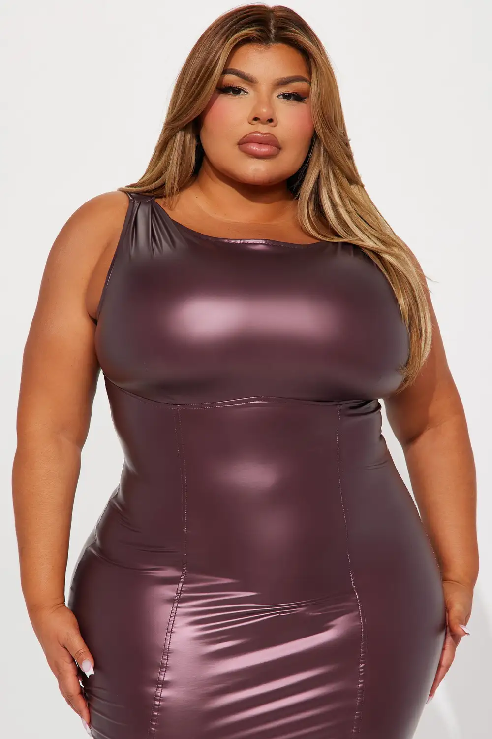 Legacy Faux Leather Maxi Dress - Burgundy
