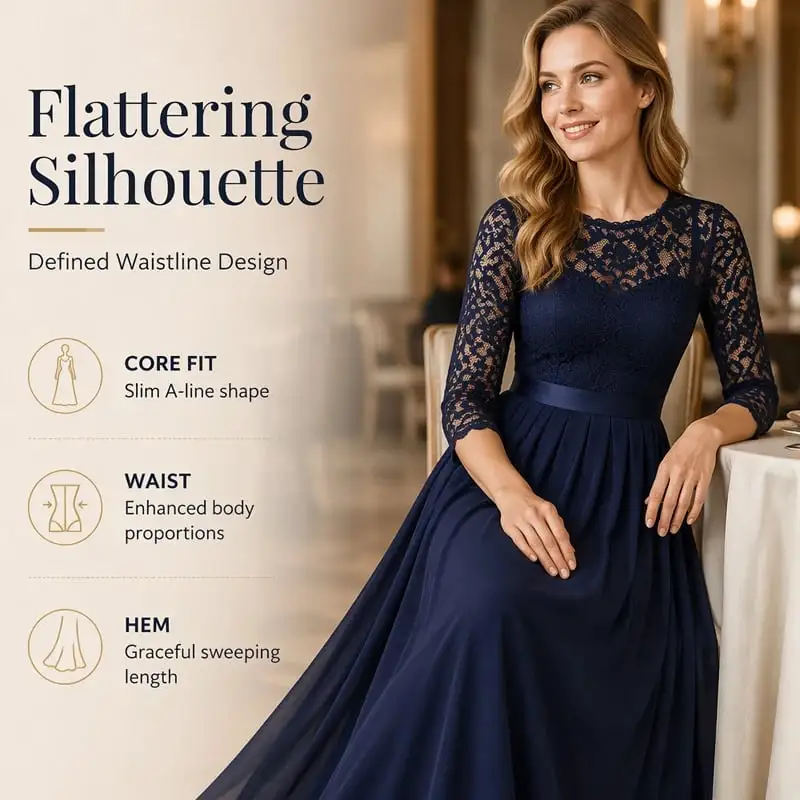 🌸😌 LIMITED TIME 49% OFF! 👚Women's Elegant Lace Bodice Maxi Dress