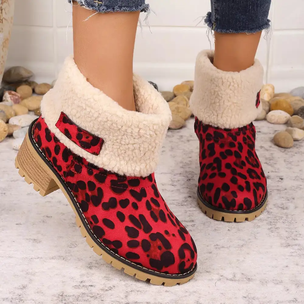 Print Plush Lined Boots