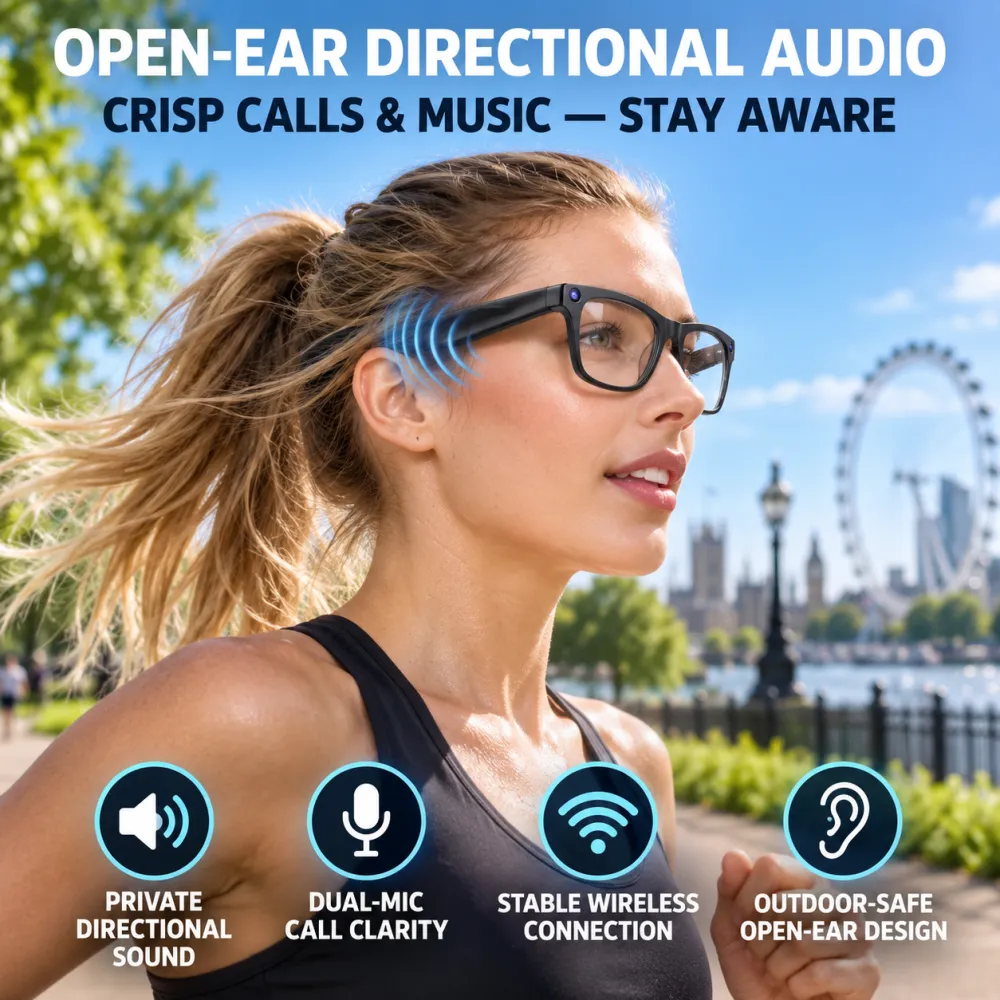AI Smart Glasses: Flagship AI Chip Translation, HD Camera, Auto Focus