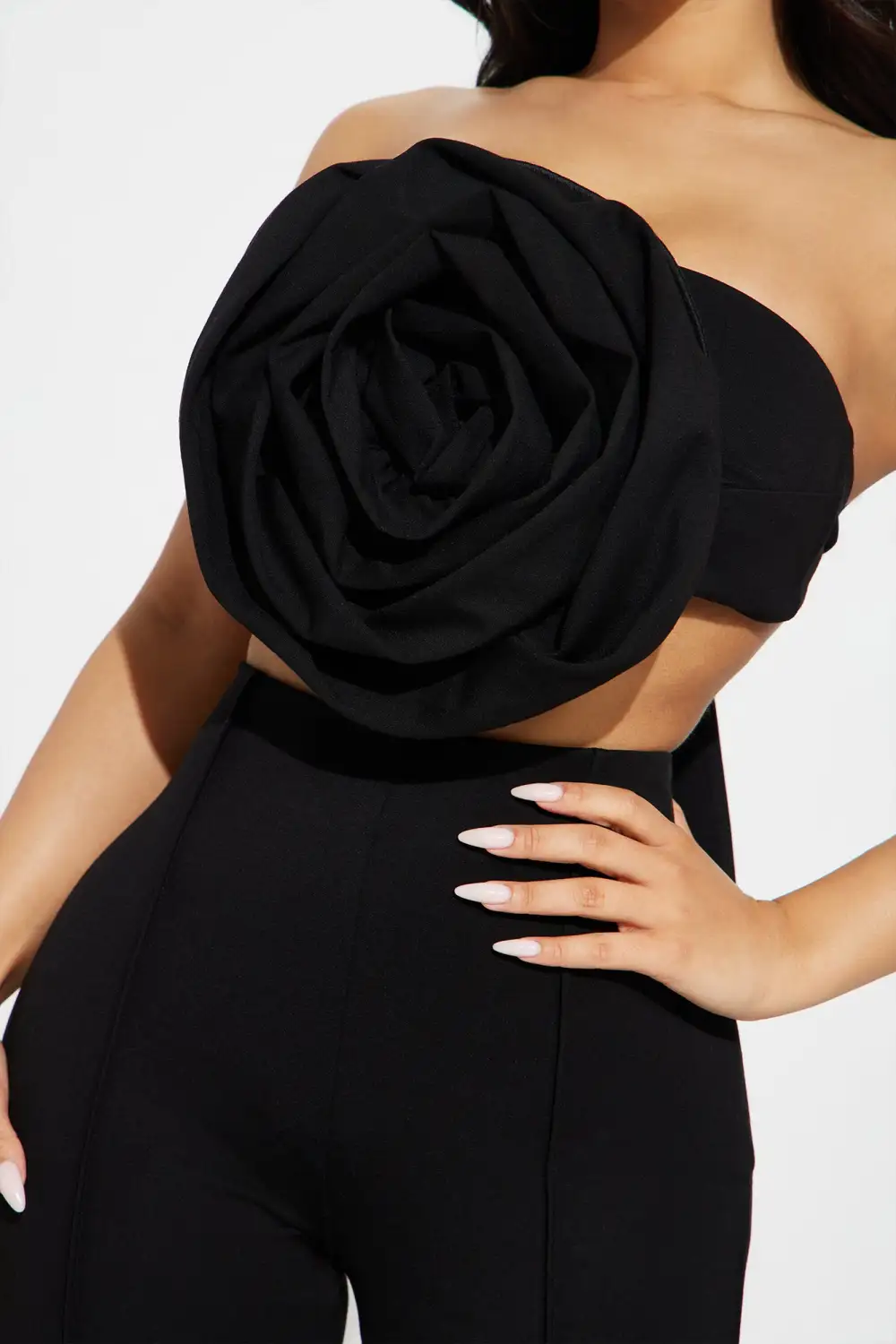 India Rose Pant Set - Black