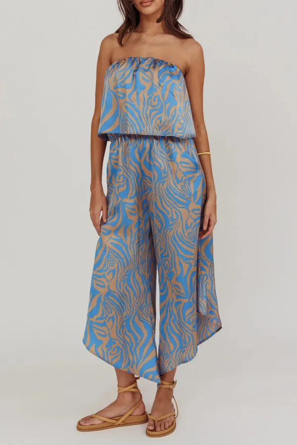 Artistic Loose Sleeveless Off-Shoulder Jumpsuit