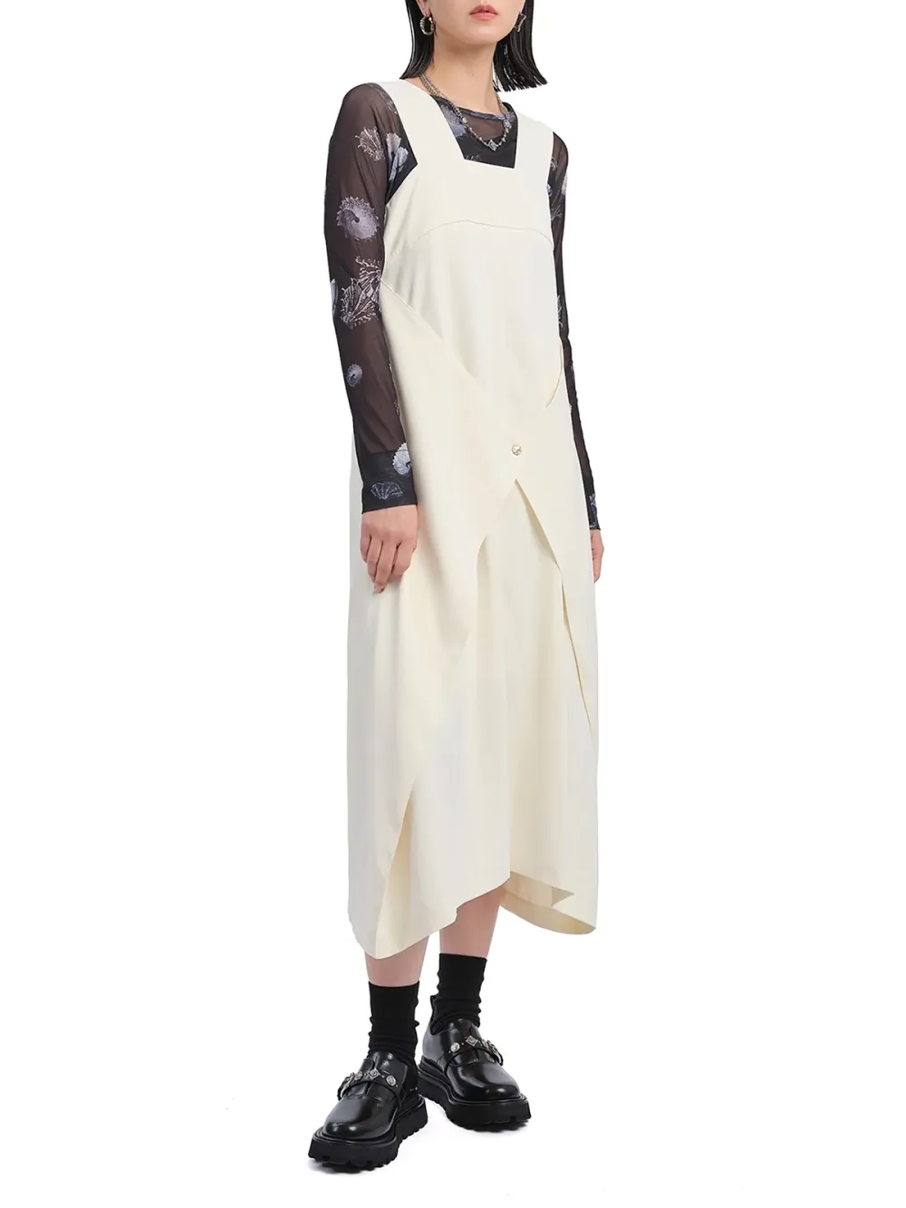 Wrap - Style Strapless Overlay Midi Dress