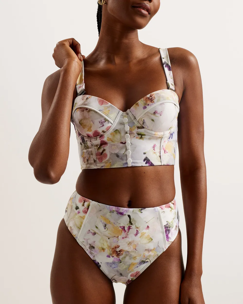 Ovelina High Waisted Bikini Pant White