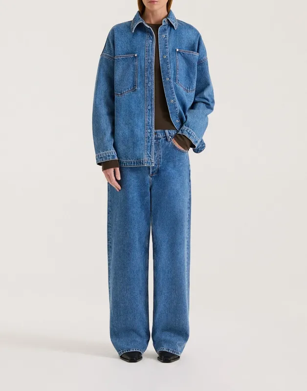 Indigo Wash Oversized Denim Shirts