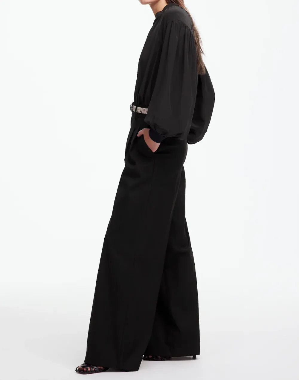 Superwide-Leg Trouser in Brushed Twill