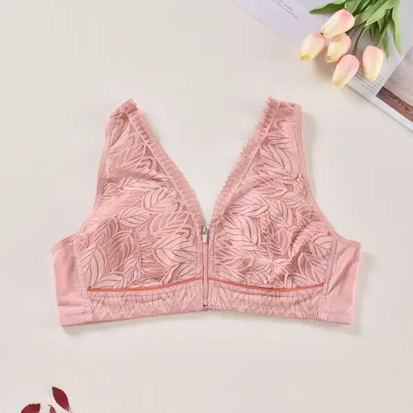 Front Zipper Push Wireless Bra
