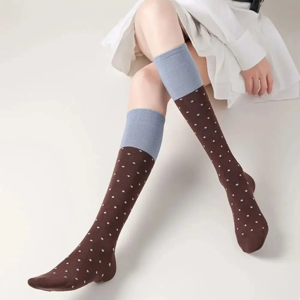 Preppy Polka Dot Knee High Socks