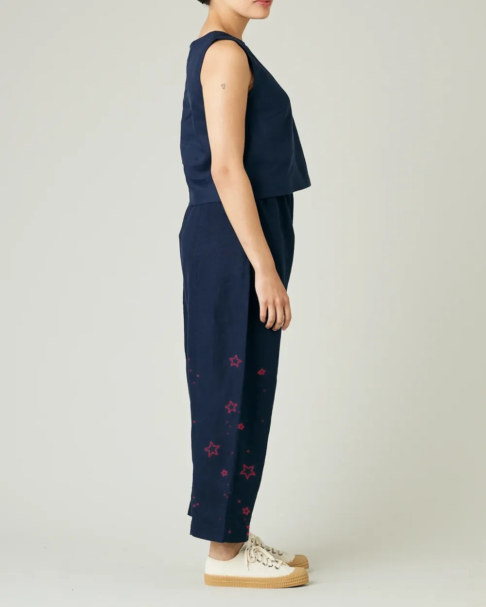 NAVY LINEN TROUSERS