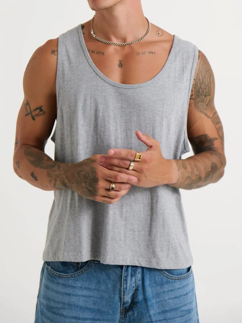 Simple And Soft Versatile Grey Tank Tops