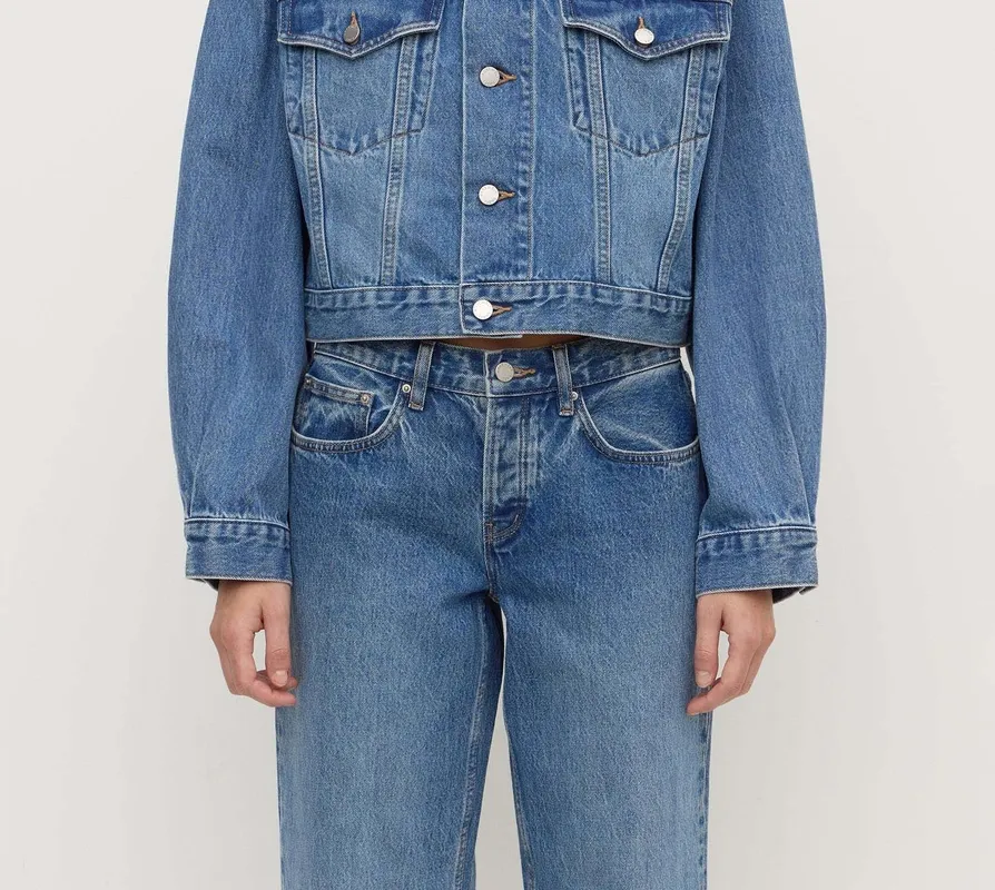 Classic Blue Cropped Denim Jacket