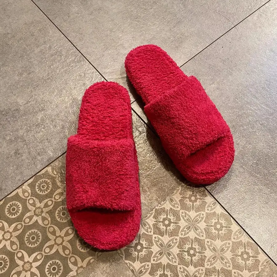 Textured Open Toe Platform Slippers