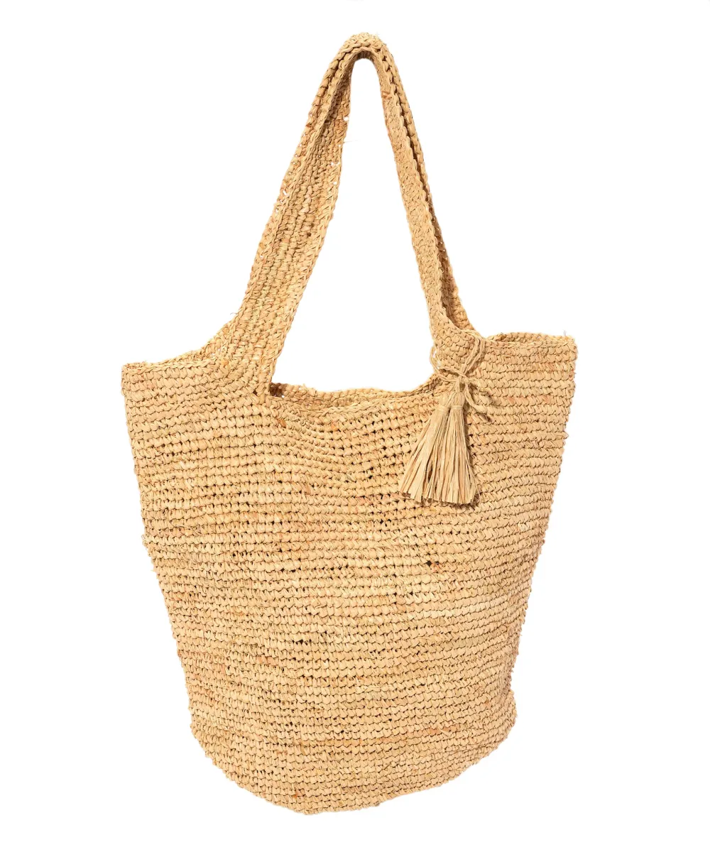 Vacation Essential Raffia Packable Tote