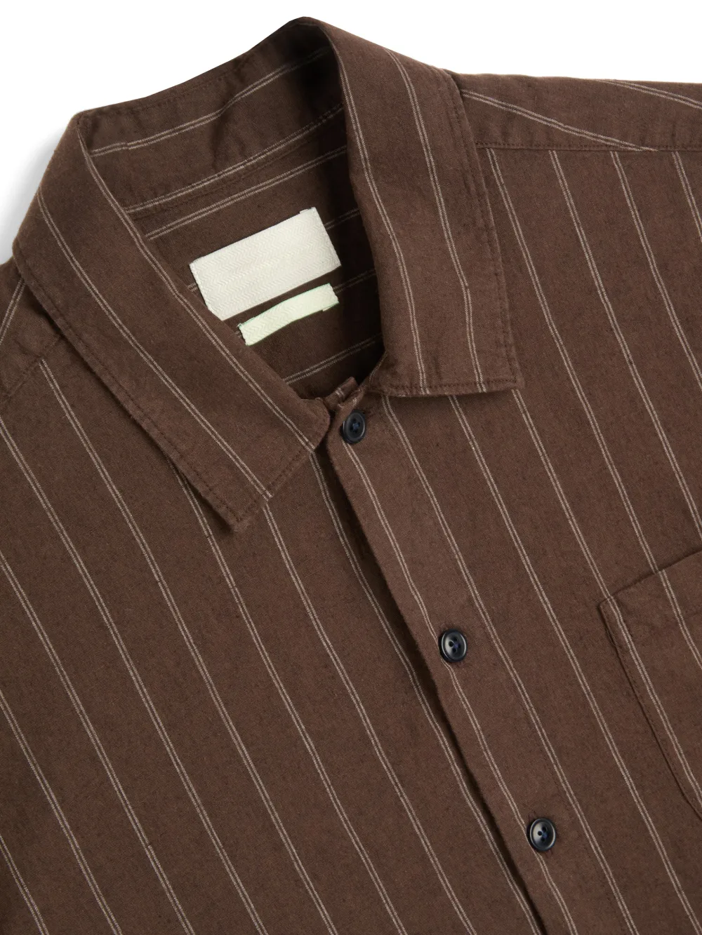 Brown Short Sleeve Cotton-Linen Shirt
