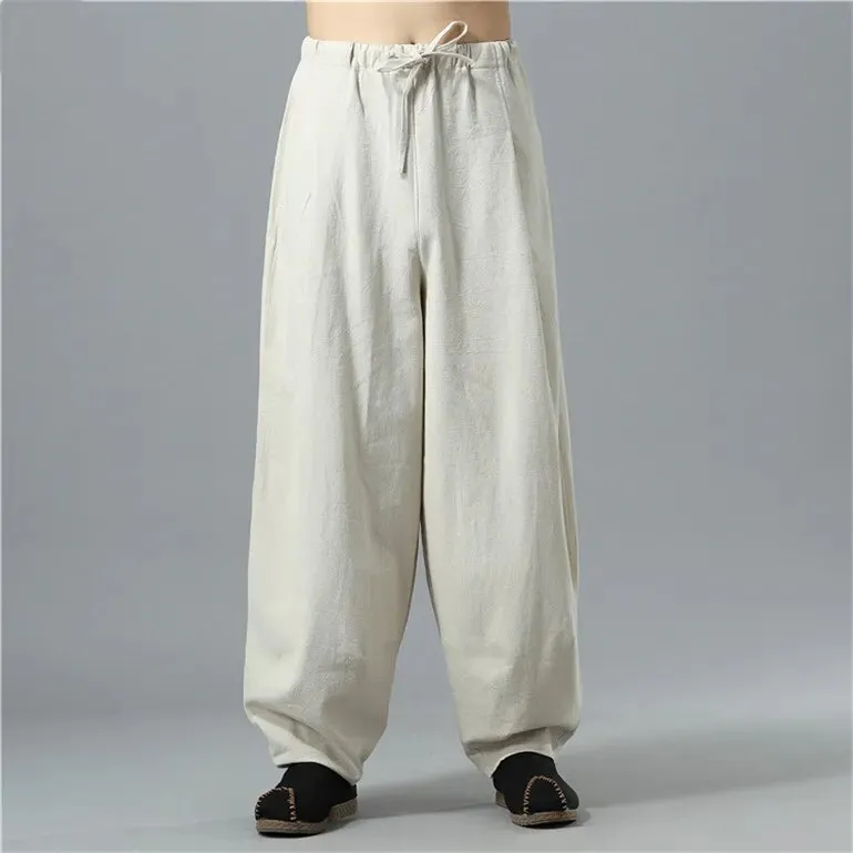 Men's Linen Blend Drawstring Pants