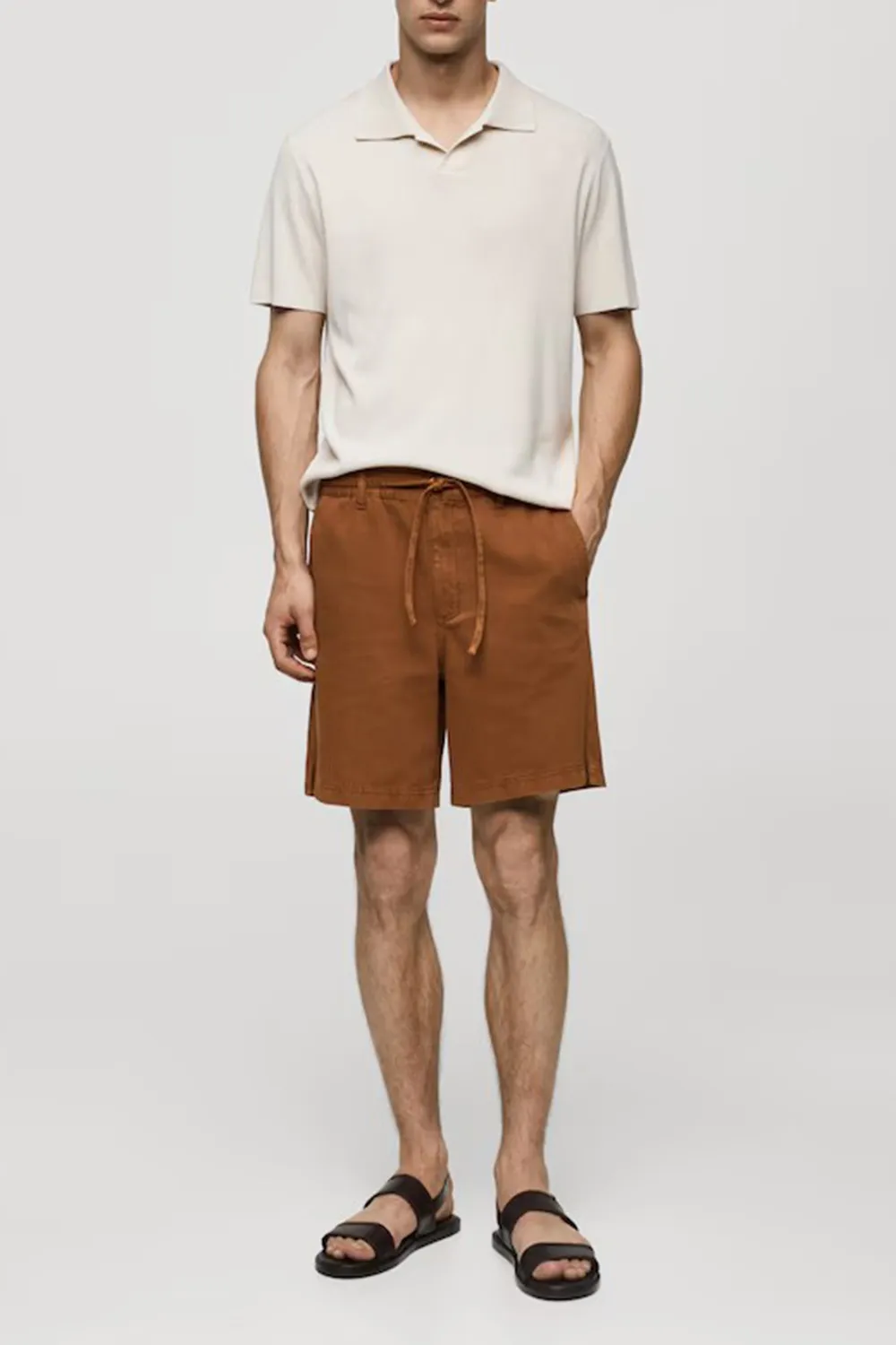 Denim Shorts With Drawstring