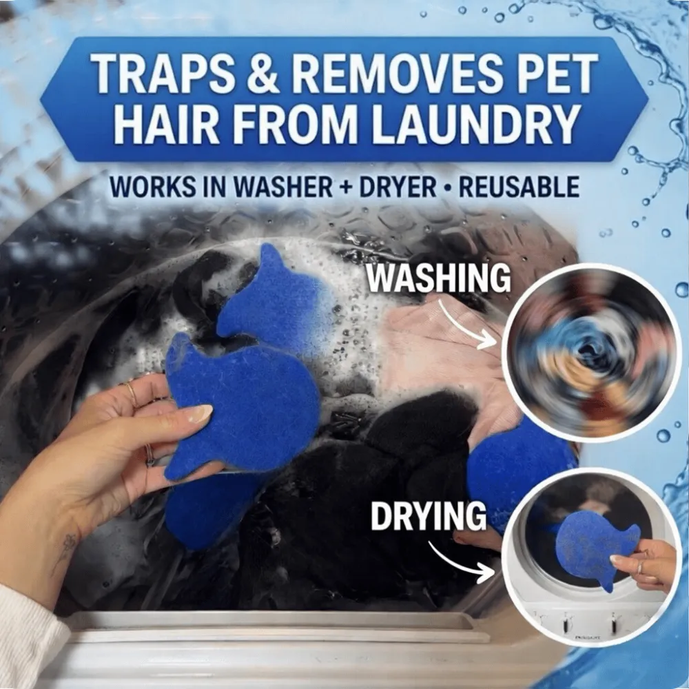 Fish-shaped Pet Hair Remover, Reusable Lint Catcher for Washer & Dryer, Clothes, Bedding, Fabrics✨