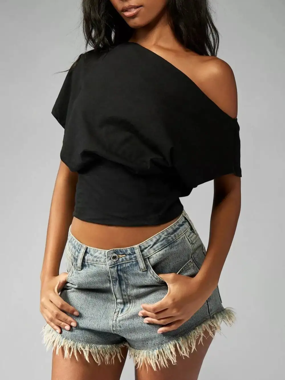 One-Shoulder Crop T-Shirt
