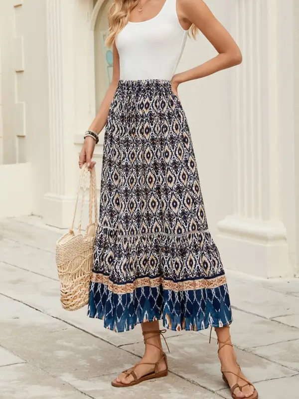 Bohemian Printed Maxi Skirt